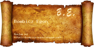 Bombicz Egon névjegykártya